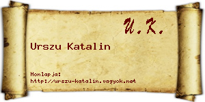 Urszu Katalin névjegykártya