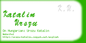 katalin urszu business card